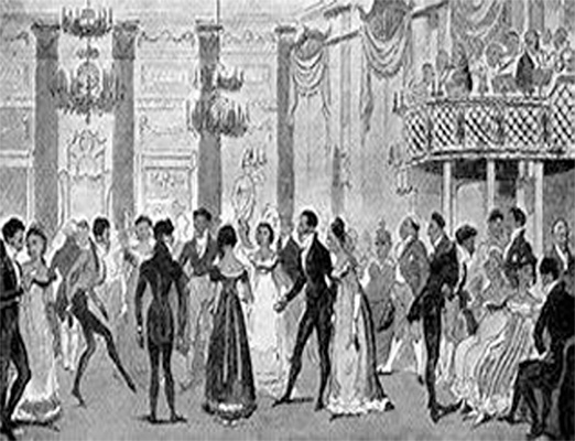 [The Regency period was known for London
high life, here depicted in Willis’ dance floor,